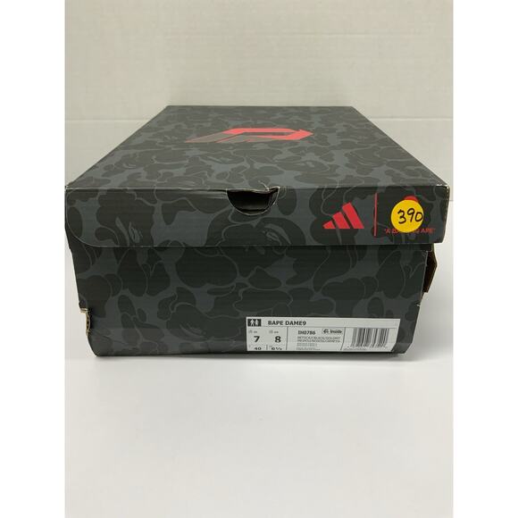 Adidas BAPE x Dame 9 Black Scarlet IH0786 Size 7 Red Black Basketball Sneakers main image 7